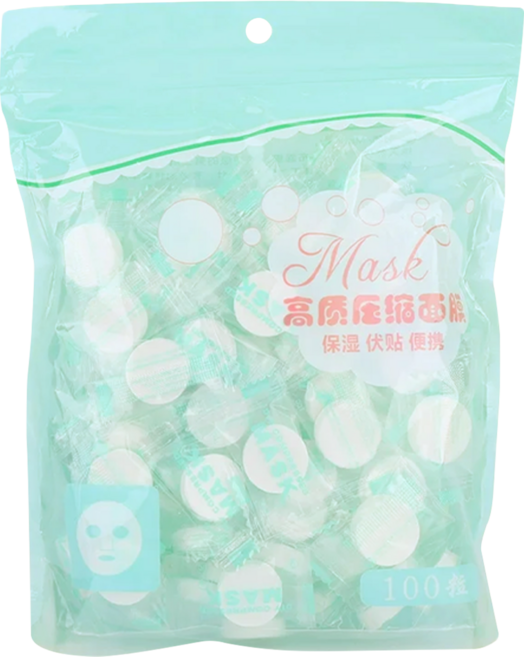 咪咪購物 壓縮面膜, 無味, 100個