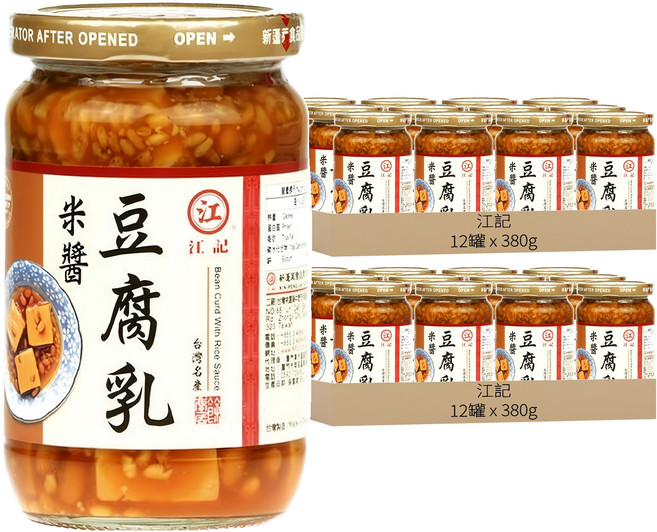 江記 米醬豆腐乳, 380g, 24罐