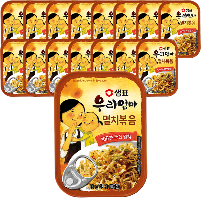 샘표 우리엄마 멸치볶음, 50g, 16개