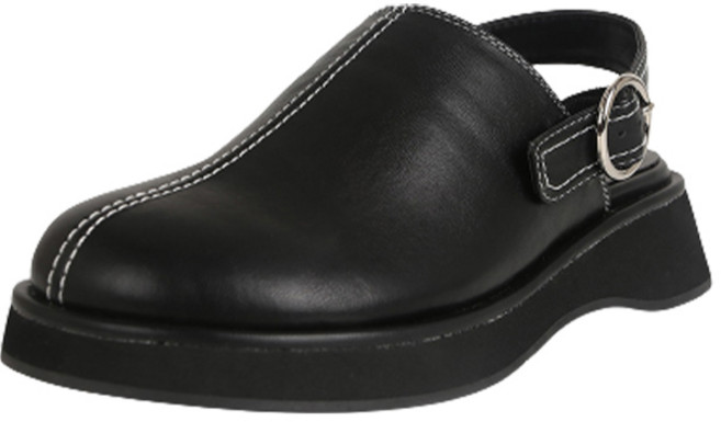 SHOOPEN 女款圓頭厚底穆勒鞋 5 HPWWCD4904