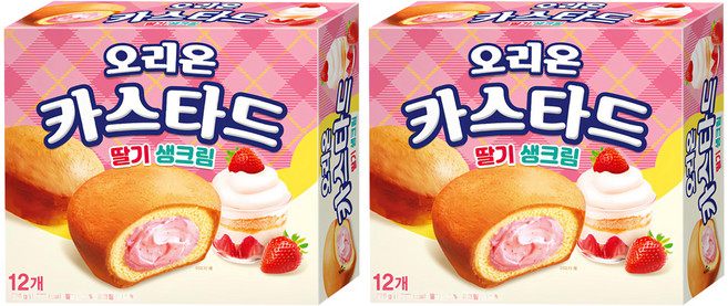 ORION 好麗友 卡士達草莓鮮奶油 12入, 276g, 2個
