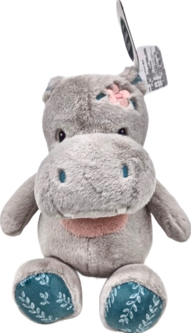 Mary Meyer 蜜兒 Jewel 河馬造型安撫玩偶, 河馬喜寶 灰色, 1個