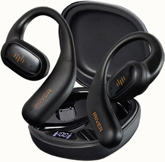 아이리버 오픈형 골전도 무선 블루투스 이어폰, IBO-OPENAIR3, 블랙