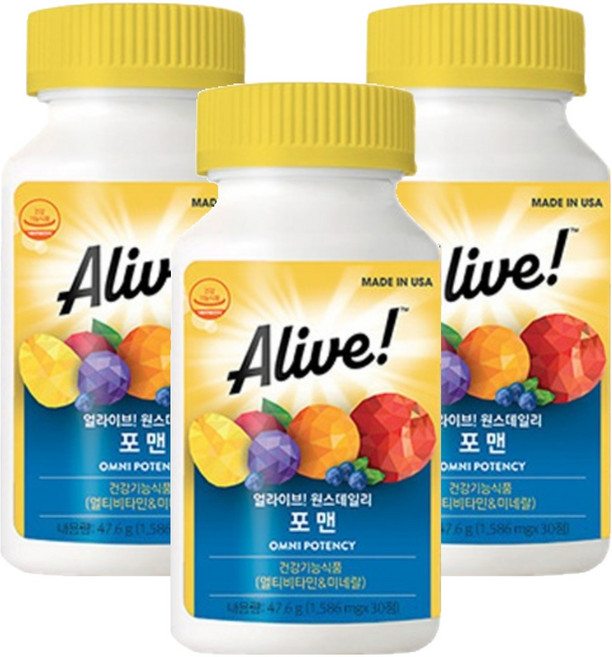 얼라이브 원스데일리 포맨 멀티비타민, 30정, 3개