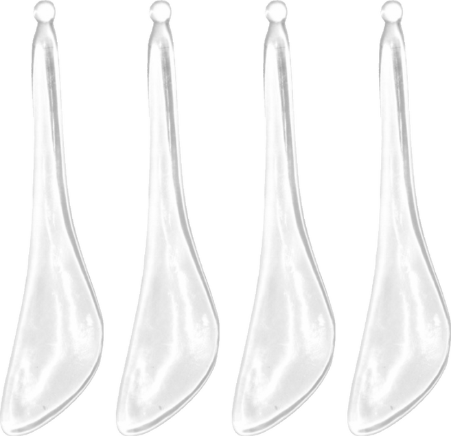 小麥購物 透明刮痧板 拔筋棒 12.5 x 3cm 10g, 透明色, 4個