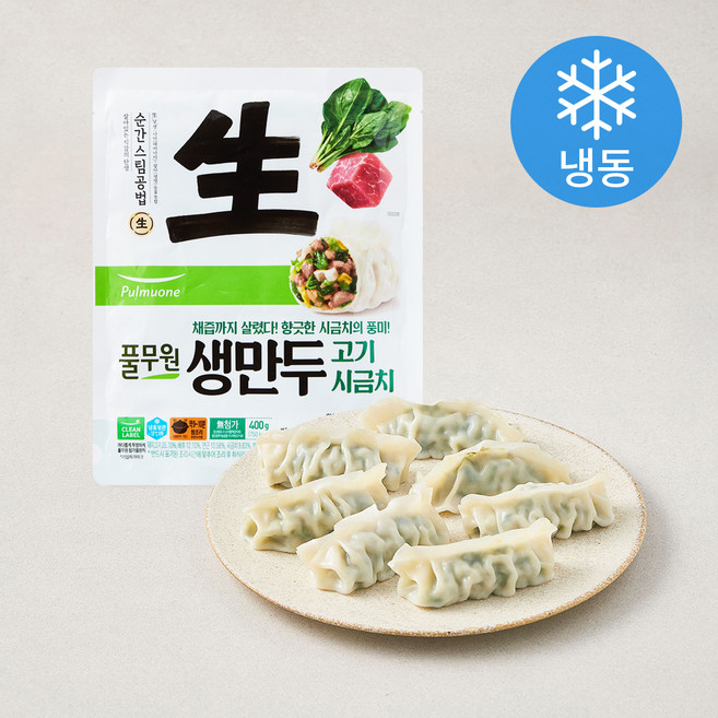풀무원 생만두 고기시금치 (냉동), 400g, 1개