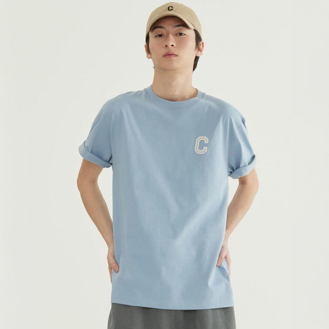 커버낫 남성용 쿨 코튼 샤인 C 로고 티셔츠