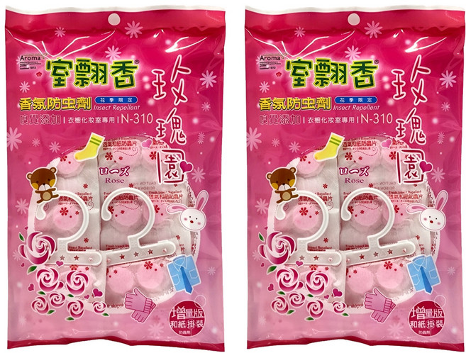 室翲香 香氛防蟲劑 增量版 玫瑰園, 225g, 2袋