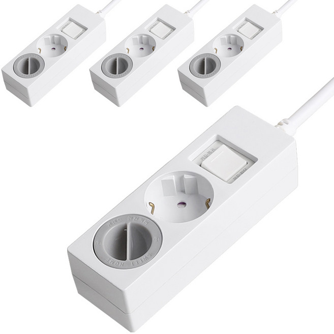 스윗홈 국내생산 과부하차단 절전 멀티탭 2구 + 안전커버 1p, 1.5m, 혼합색상, 4개