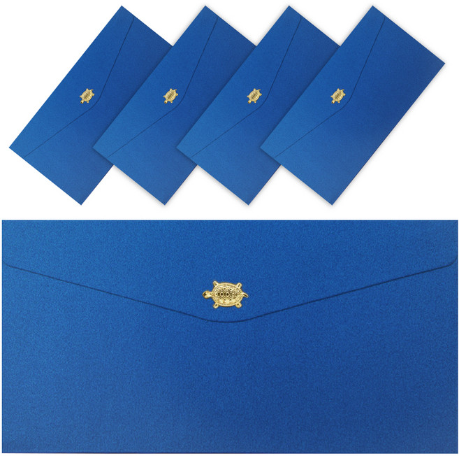 체리쉬 3D 황금거북 무병장수 봉투, 블루, 5개