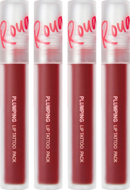 카트린 맥스클리닉 루즈스타 플럼핑 립 타투 팩, 클래식레드, 4개