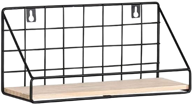 小麥購物 工業風牆面置物架 C160 358g, 黑色, 1層, 1個