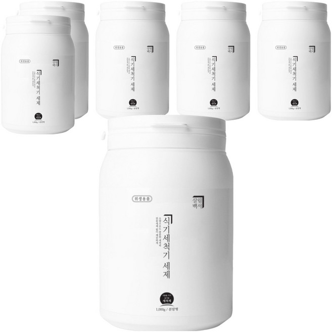 살림백서 식기세척기 세제 분말형, 1kg, 6개