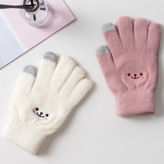 해피제이 여성용 귀여운 댕댕이 터치 장갑