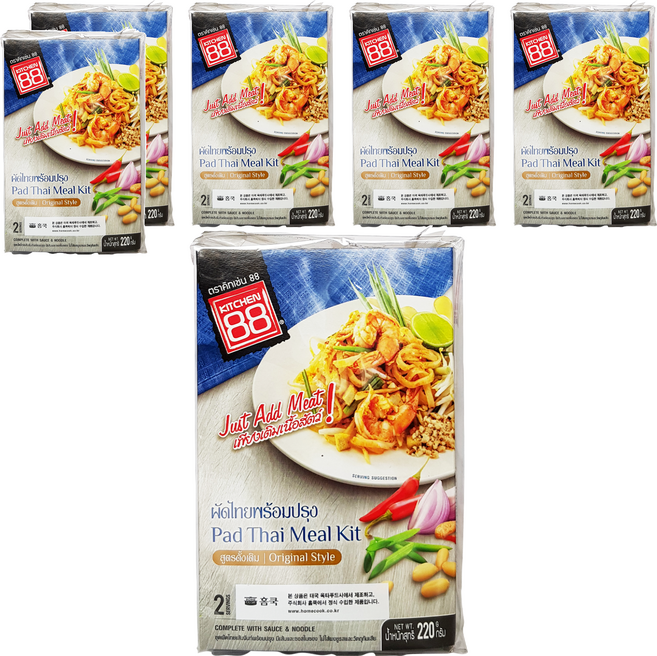 키친88 홈쿡 팟타이 볶음 쌀국수, 220g, 6개