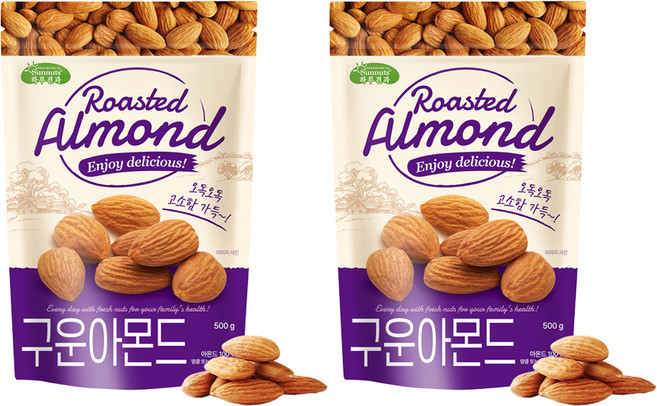 Dailynut 烤杏仁, 500g, 2個