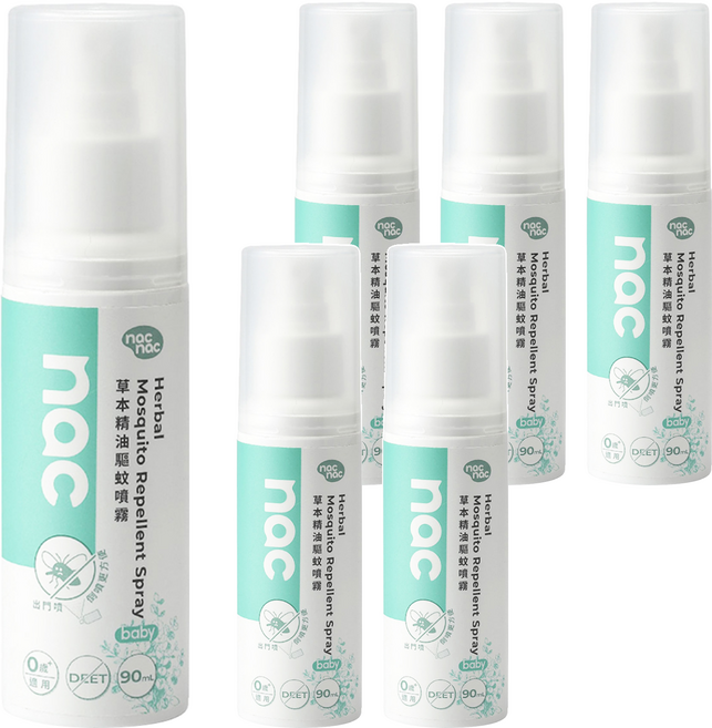nac nac 草本精油驅蚊噴霧, 6個, 90ml