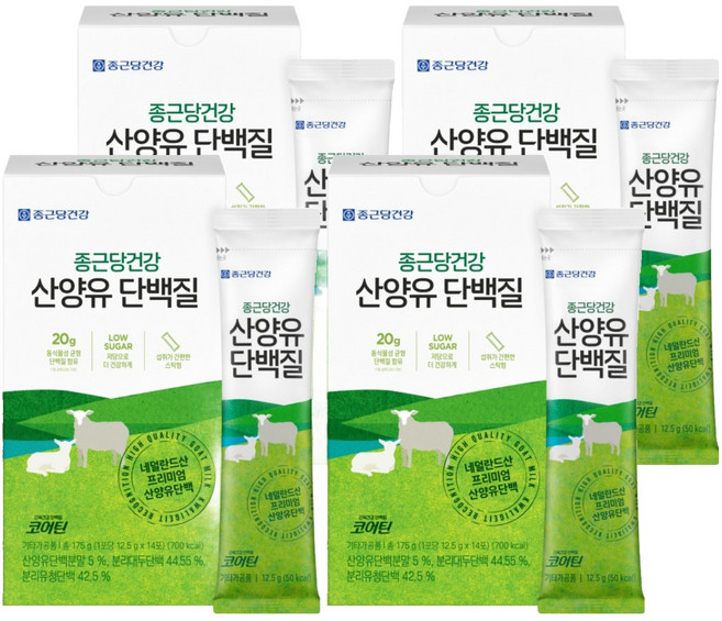 종근당건강 산양유 단백질 파우더 14p, 175g, 4개