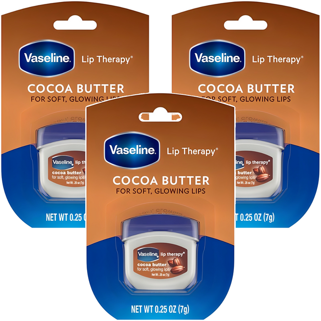 바세린 립 테라피 립밤, 코코아 버터, 7g, 3개