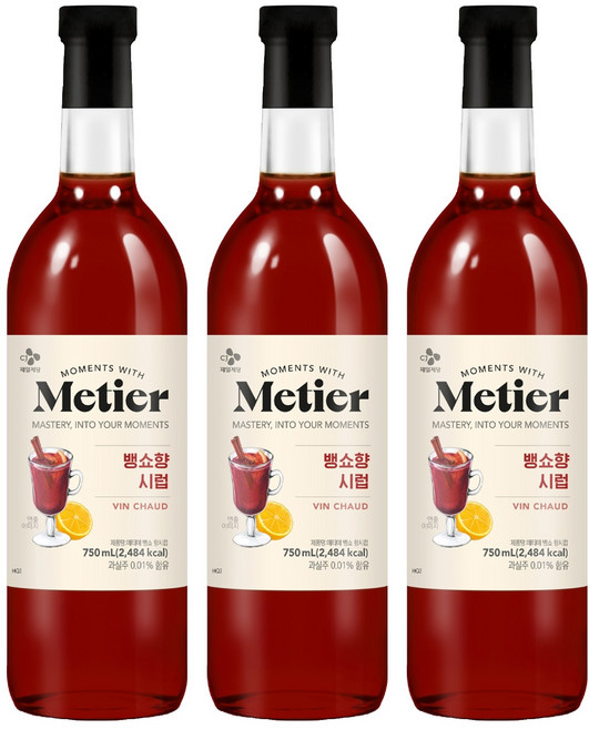 메티에 뱅쇼향 시럽, 3개, 750ml