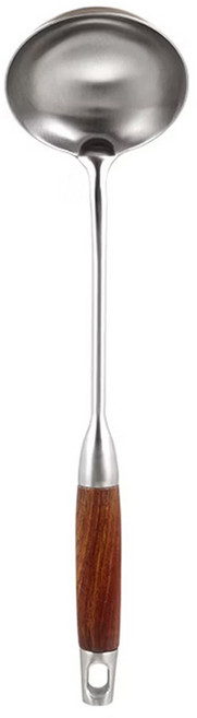 LifeHouse 不鏽鋼花梨木廚具 湯勺, 不鏽鋼, 1支