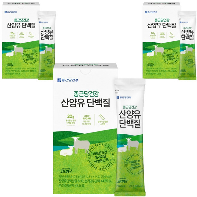 종근당건강 산양유 단백질 파우더 14p, 175g, 3개