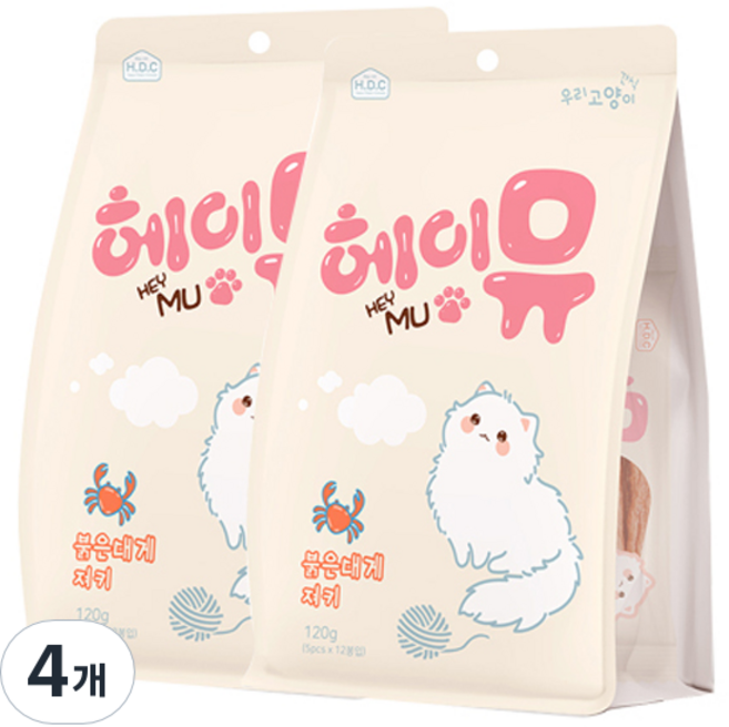 헤이뮤 고양이 져키, 대게, 120g, 4개