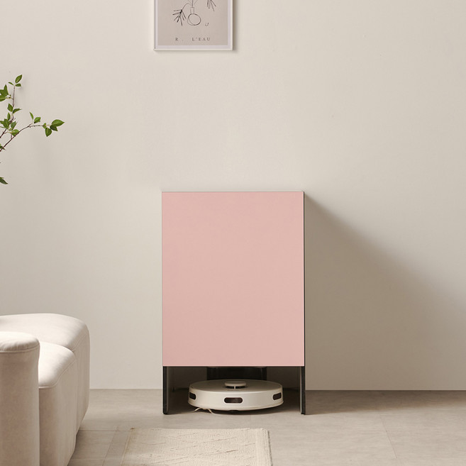 마마룸 헤스티아 로봇청소기 수납장 실속형, 핑크