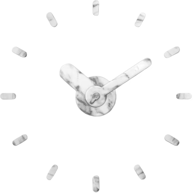 On-Time 壁貼掛鐘 19~24吋, 大理石紋 白色