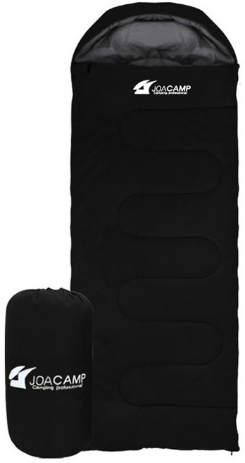 조아캠프 마운트침낭 후드 + 수납가방 세트, 블랙, 1개