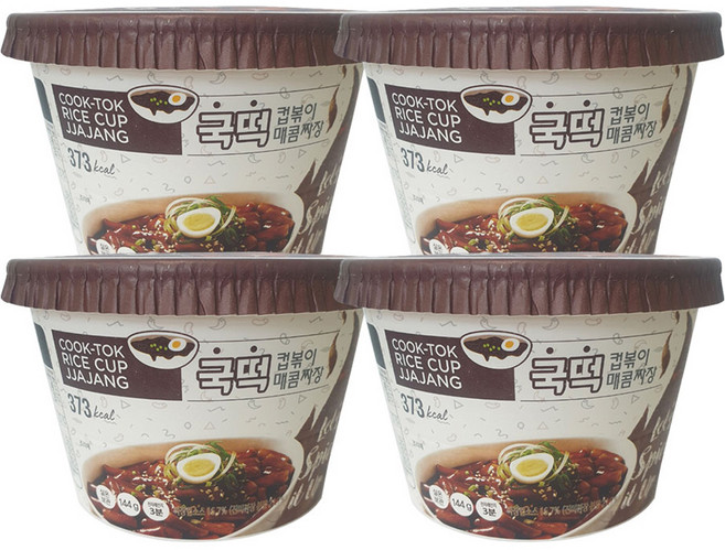 에스제이푸드 낭만부라더 국떡 컵볶이 매콤짜장, 144g, 4개