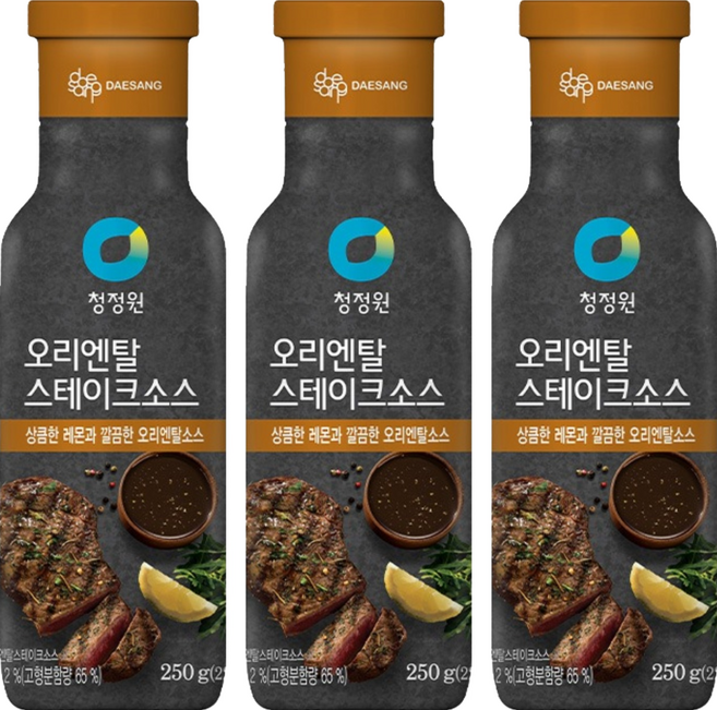 청정원 오리엔탈 스테이크소스, 250g, 3개