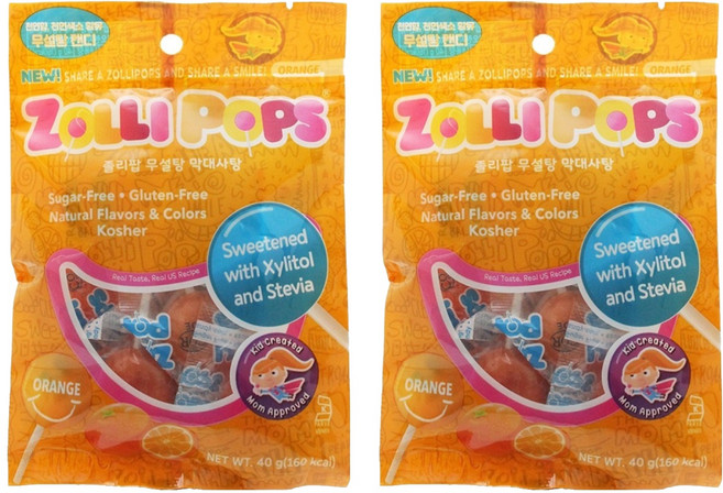 졸리팝 막대사탕 오렌지맛, 40g, 2개