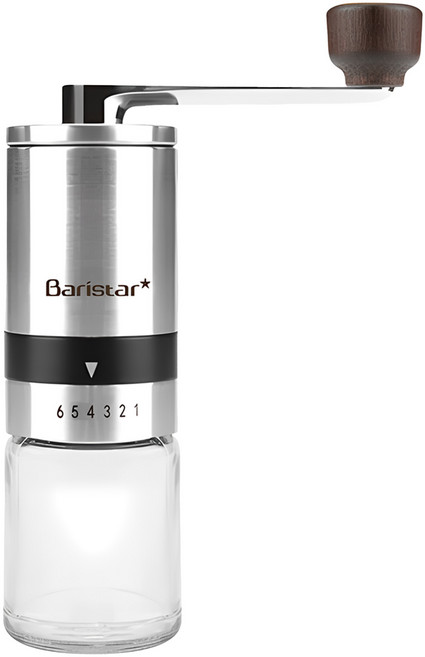 Baristar 手動咖啡豆研磨機 陶瓷刀片系統 6級可控咖啡粗細, 1個