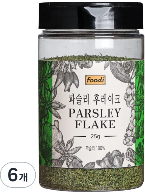 푸디 파슬리 후레이크, 25g, 6개 - 쿠팡