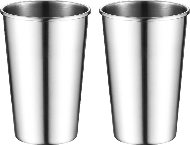 小麥購物 不銹鋼水杯 500ml, 不鏽鋼 銀色, 2個