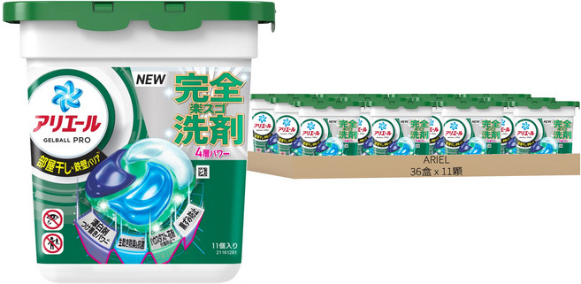 (箱售) ARIEL 日本原裝進口 4D立體洗衣球, 11顆, 36盒