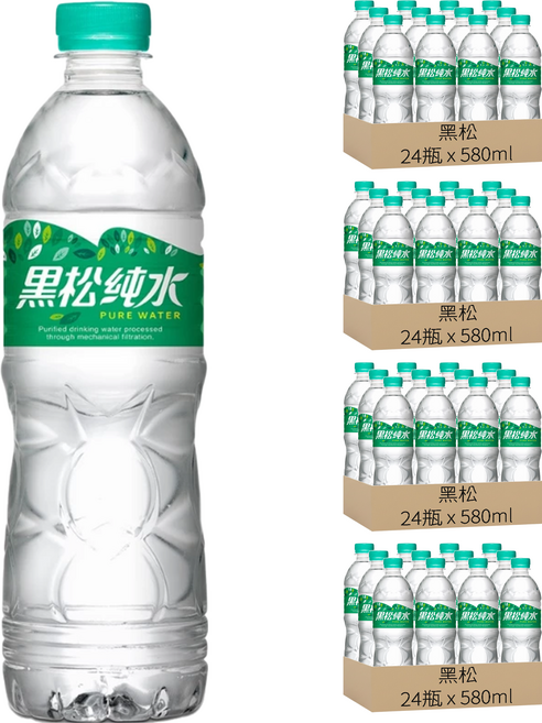 黑松 純水, 580ml, 96瓶