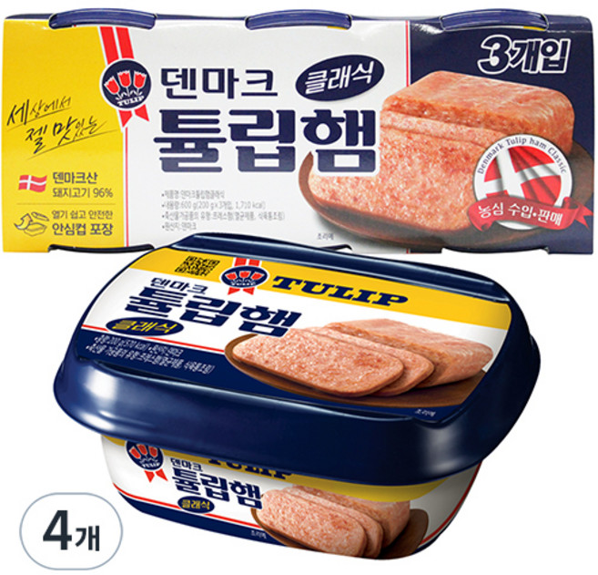 튤립푸드 농심 덴마크 튤립 햄 클래식, 200g, 12개