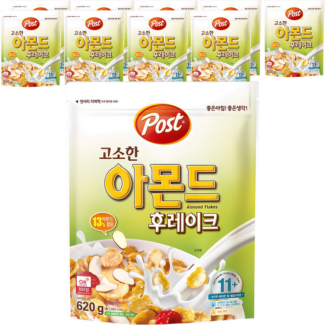 포스트 고소한 아몬드 후레이크 시리얼, 620g, 10개