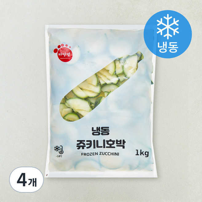 마당발 쥬키니 호박 반달 (냉동), 4개, 1kg