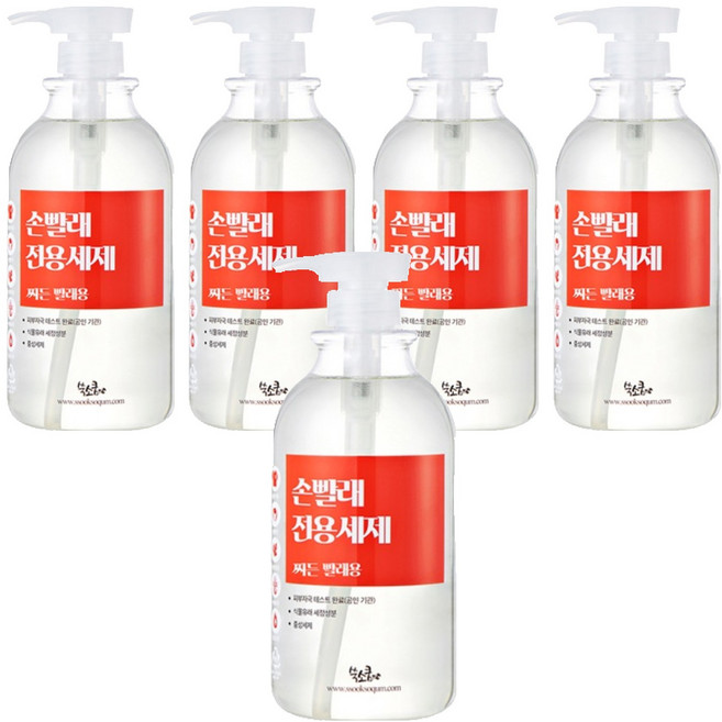 쑥소쿰 손빨래 전용세제 찌든빨래용 본품, 1L, 5개