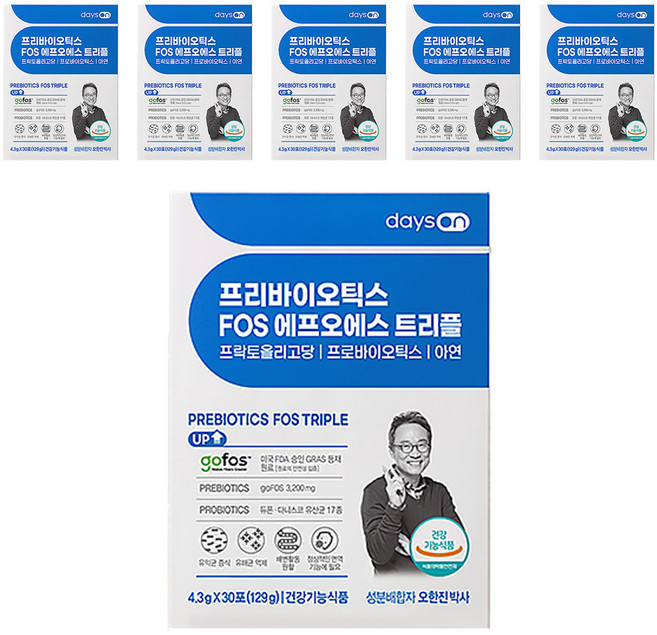 데이즈온 오한진 프리바이오틱스 FOS 트리플, 129g, 6개