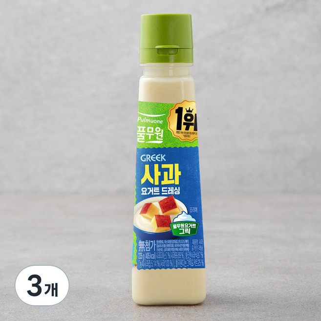 풀무원 사과 요거트 드레싱, 235g, 3개