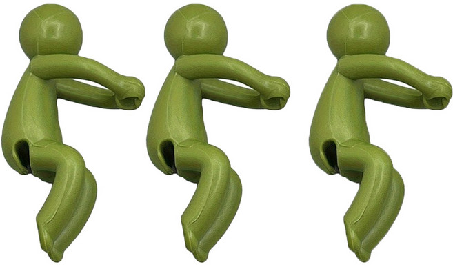 온업 식물 고정 꽃병 장식 피규어 그린, 3개