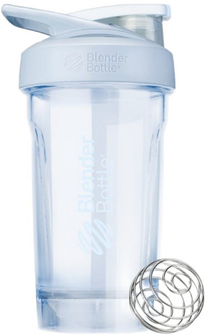 Blender Bottle Strada Tritan 鎖扣式環保水壺 19.8 x 9.8 x 7.2cm 220g, 藍色 + 透明色, 710ml, 1個