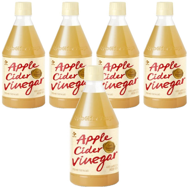 CJ제일제당 애플 사이다 비니거, 5개, 750ml