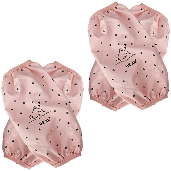 씨티 하트곰돌이 방수 토시 양쪽 2세트, 연핑크