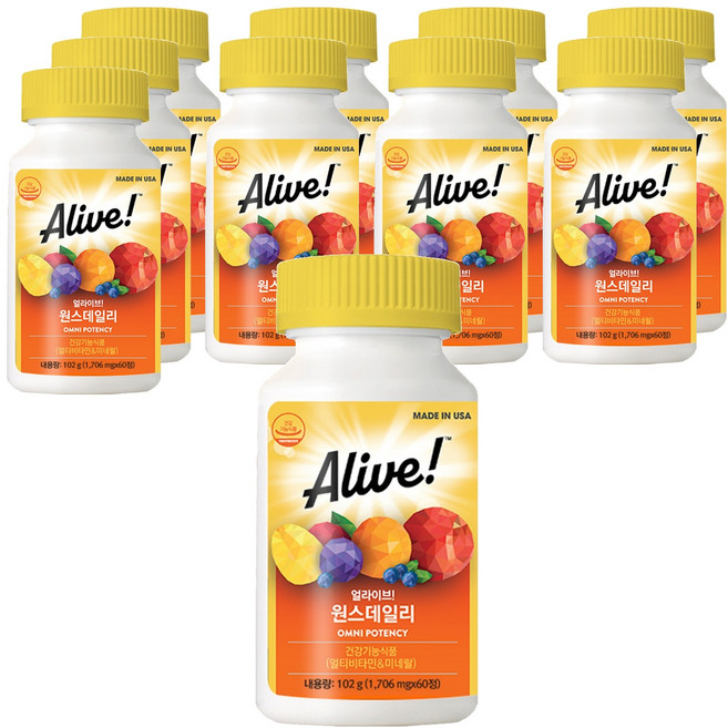 Alive 每日一次綜合維他命, 60錠, 10個