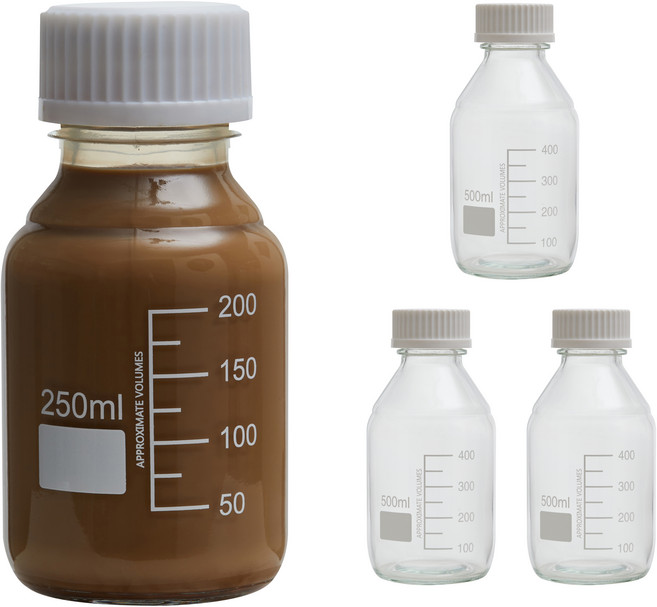 코멧 홈 눈금유리 공병 + 뚜껑 세트, 250ml, 4세트